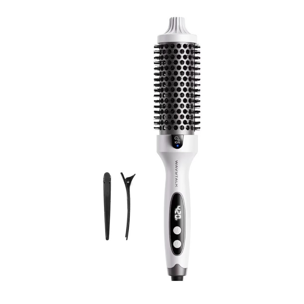 White and Black Hair Styling Brush by Wavytalk